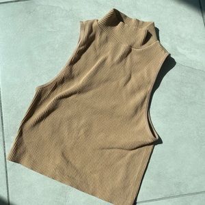 NUDE ZARA FULL NECK CROP TOP